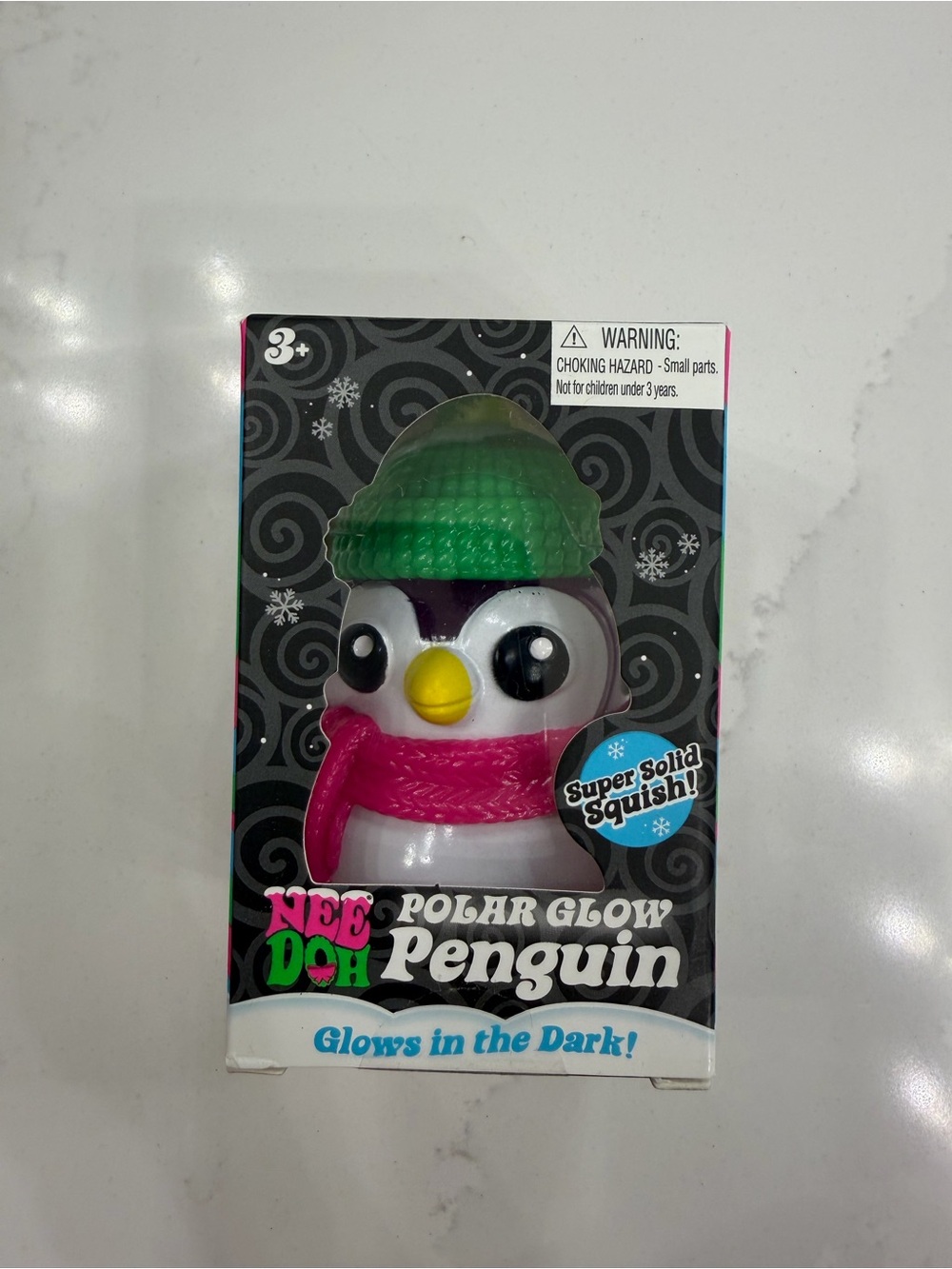Needoh Polar Glow Penguin - Pink & Green